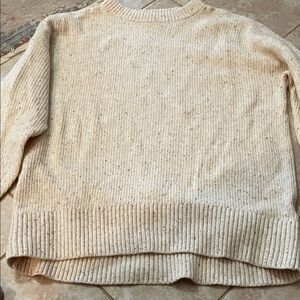 Old Navy Speckled Cream Ribbed Sweater